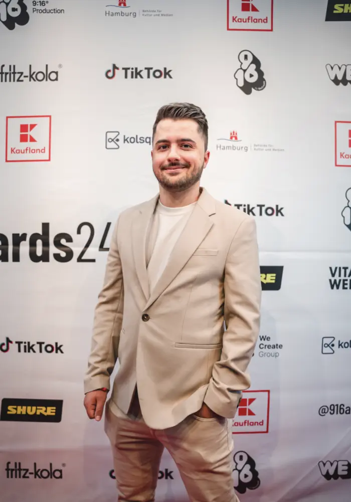 Joshua Luca Kirkland as an academy member at the 9:16® Awards ceremony
